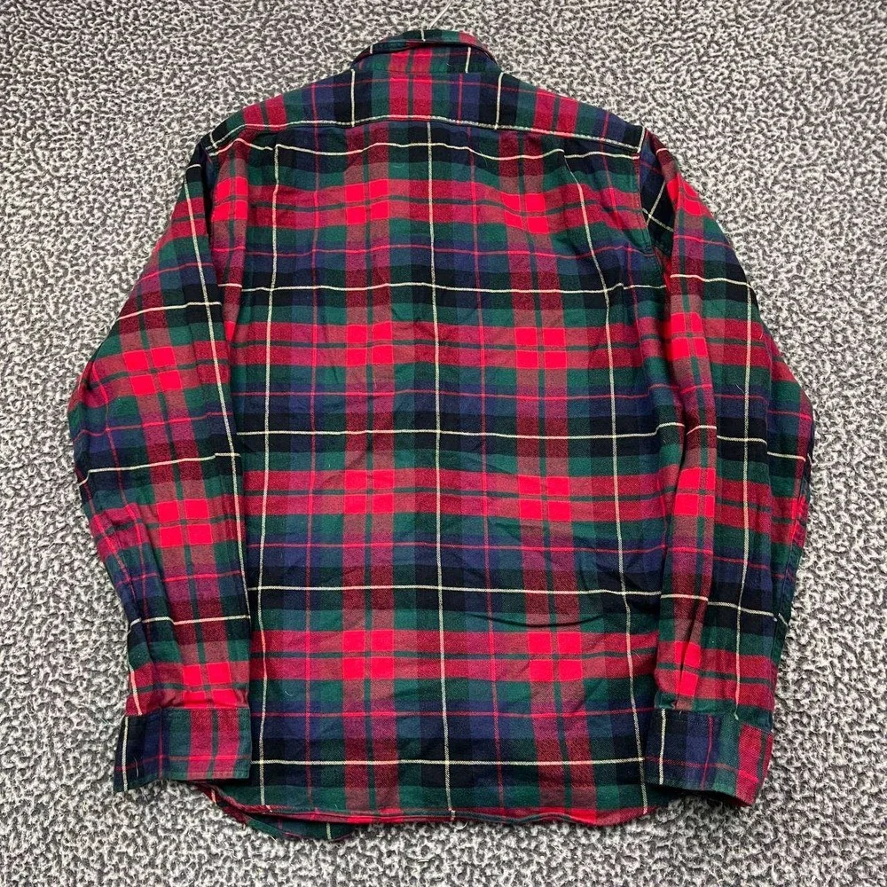 J. Crew Button Up Shirt Men Medium Red Green Flannel Plaid Long Sleeve Cotton M